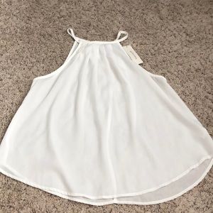sheer white Francesca’s top